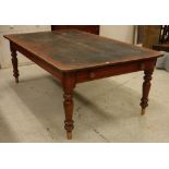 A Victorian stained pine farmhouse style kitchen table,