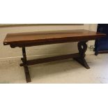 A 20th Century oak refectory style dining table,