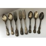 A set of three Shell and Fiddle pattern silver table forks (by William Eaton, London 1835),