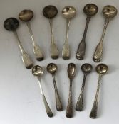 A set of four Victorian silver mustard spoons (London 1850),