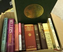 Three boxes of various books to include "The New Elizabethan Reference Dictionary",