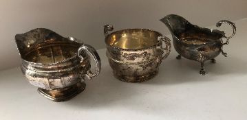 A George III silver sauceboat, raised on three hoof feet (London 1772), 17 oz,