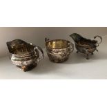 A George III silver sauceboat, raised on three hoof feet (London 1772), 17 oz,