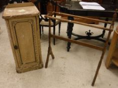 A Victorian painted pine pot cupboard in the aesthetic style 39 cm wide x 79.