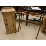 A Victorian painted pine pot cupboard in the aesthetic style 39 cm wide x 79.