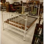 An early 20th Century painted iron and chrome plated three quarter bedstead,