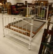 An early 20th Century painted iron and chrome plated three quarter bedstead,