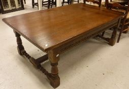 A modern oak coffee table in the 18th Century manner,