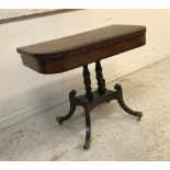 A late Regency mahogany card table,