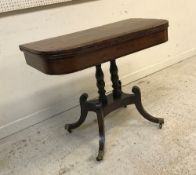 A late Regency mahogany card table,