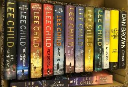Four boxes of various books, mainly Novels including works by LEE CHILD, DAN BROWN, JAMES HERBERT,