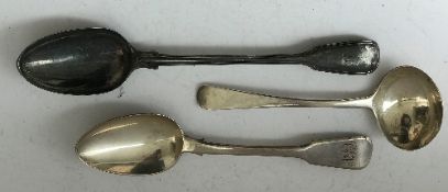 A Victorian silver serving spoon (by George Aldwinckle, London 1868),