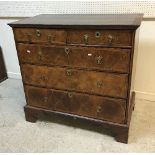 An early 18th Century walnut chest,