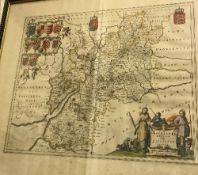 AFTER JOHANNES BLAEU "Glocestriae Dvcatvs Volgo Glocestershire",