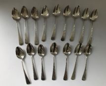 A set of eight silver George III teaspoons (by Thomas Wallis & Johnathan Hayne, London 1810),