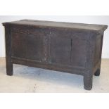 A circa 1700 oak coffer,