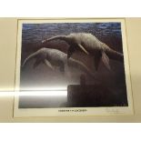 AFTER PETER SCOTT "Courtship in Loch Ness", colour print, limited edition No'd.