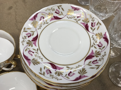 A Royal Crown Derby "Princess" (A1281) pattern part dinner service in puce and gilt foliate design - Image 2 of 12