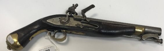 A Georgian style flintlock pistol with "GR" cypher and "Tower" engraved to side plate muzzle