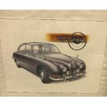 A collection of six various colour prints of Jaguar motor cars / motor car sections AFTER STEVE