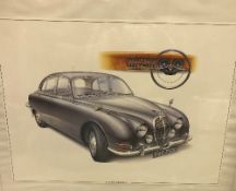 A collection of six various colour prints of Jaguar motor cars / motor car sections AFTER STEVE