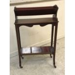 An Edwardian mahogany and fan marquetry inlaid book trough table,