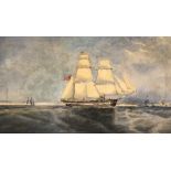 WILLIAM OSLER SMITH OF LYNN "The Brig Merlin, Harwich November '27" oil on board, unsigned,