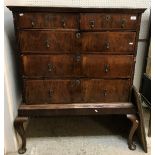 An 18th Century walnut chest on stand,