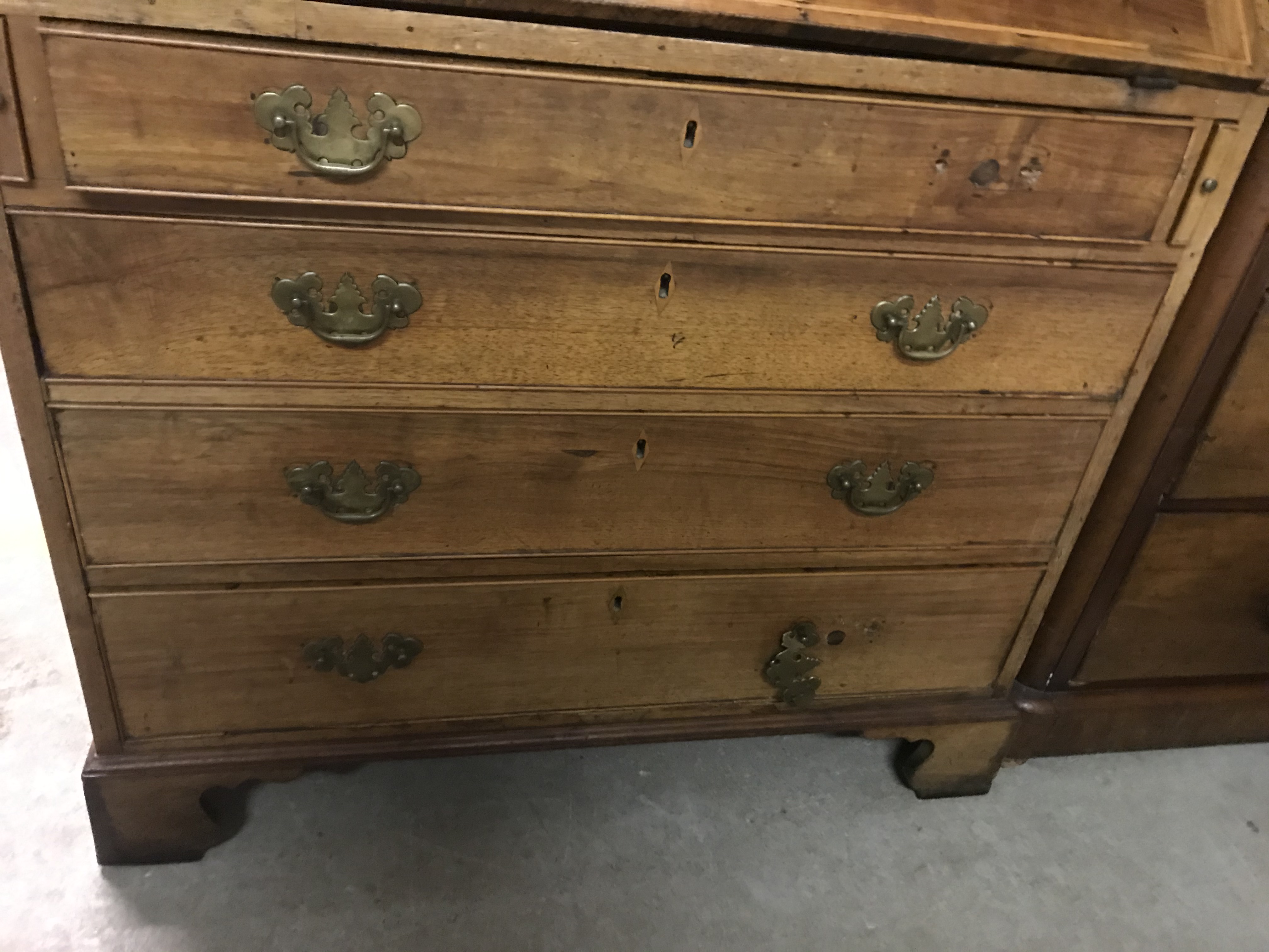 An 18th Century walnut bureau, - Image 7 of 16