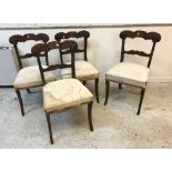 A set of four Victorian mahogany framed bar back dining chairs,