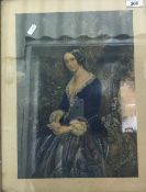 A George Baxter print of Queen Victoria,