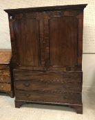 A 19th Century mahogany linen press,