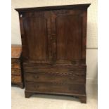 A 19th Century mahogany linen press,