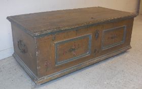A 19th Century French painted pine coffer,