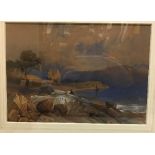 IN THE MANNER OF WILLIAM LEIGHTON LEITCH (Possibly an early work) "Lakeside Scene with Figures"
