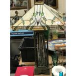 A modern Tiffany style leaded glazed table lamp of typical form approx. 68cm.