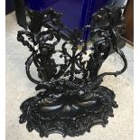 A Victorian style cast iron black painted stick stand,