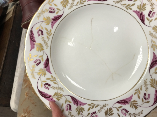 A Royal Crown Derby "Princess" (A1281) pattern part dinner service in puce and gilt foliate design - Image 10 of 12