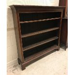 An Edwardian mahogany and satinwood banded open bookcase with three adjustable shelves,