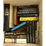 Thirteen boxes of various books, mainly Novels including DICK FRANCIS "Decider", Wild Horses",