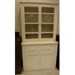 An early 20th Century painted pine kitchen cabinet,