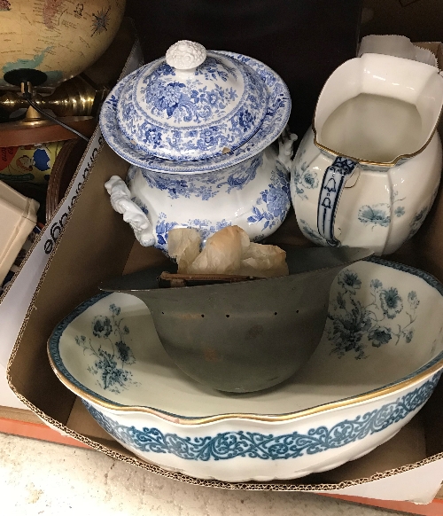 Four boxes of sundry china, glass and ornamental wares to include meat plates, - Image 2 of 3