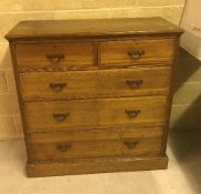 A Victorian ash chest,