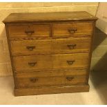 A Victorian ash chest,