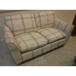 A Laura Ashley "Ashton" two seat sofa in Loxley olive / light oak check,