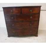 A Victorian mahogany bow fronted chest,