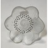 A Lalique bottle stopper as a flower head, 10.