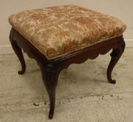 A 19th Century mahogany framed dressing stool in the Louis XV taste,