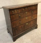 An early 18th Century walnut chest,