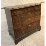 An early 18th Century walnut chest,